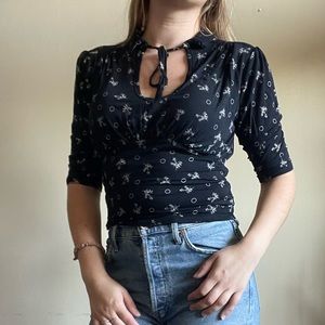 Soraya Printed Half Sleeve Top EUC